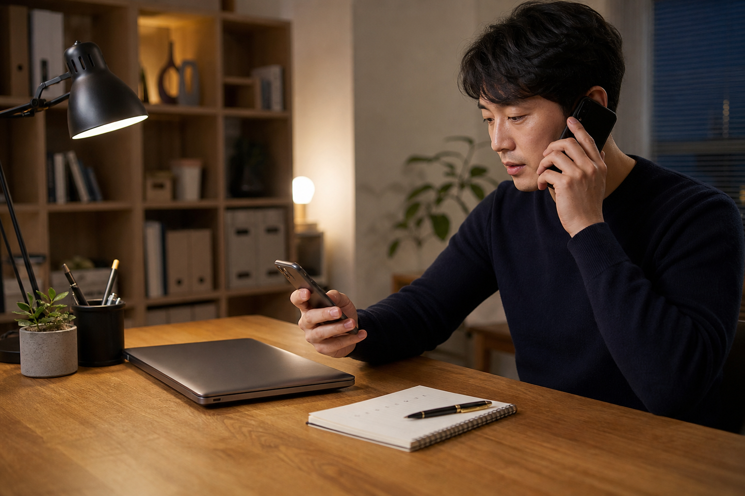 수상한 QR 페이지를 닫고 다른 기기로 공식 상담 창구에 연락하는 사용자